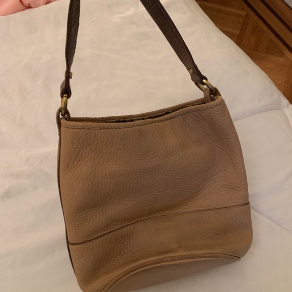 Beige leather J.Crew bucket bag - Picture 4 of 6